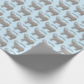 Elefant Geschenkpapier Blassblau (Ecke)