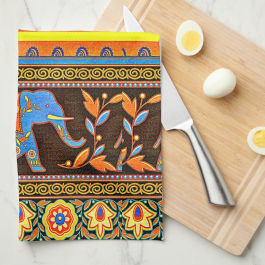 Elefant Geschirrtuch (Viertel Falte)