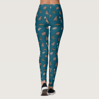 Elefant, Giraffe, Krokodil- und Nashorn-Safari-Leg Leggings