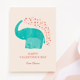 Elefant Glücklicher Valentinstag Kind Foto Mitteilungskarte