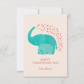 Elefant Glücklicher Valentinstag Kind Foto Mitteilungskarte (Vorderseite)