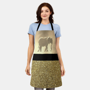 Elefant Gold und Schwarz Elegant Schürze