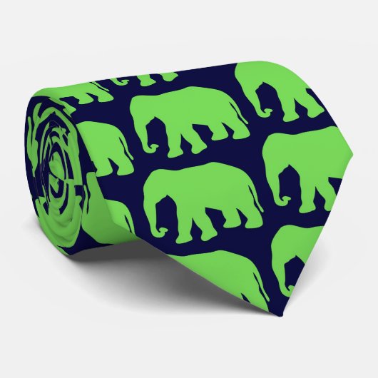 Elefant-Grün Krawatte (Gerollt)
