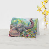 Elefant-Gruß-Karte Karte (Gelbe Blume)