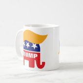 Elefant-Haar-Logo Donald Trump republikanisches Kaffeetasse (Vorderseite Links)