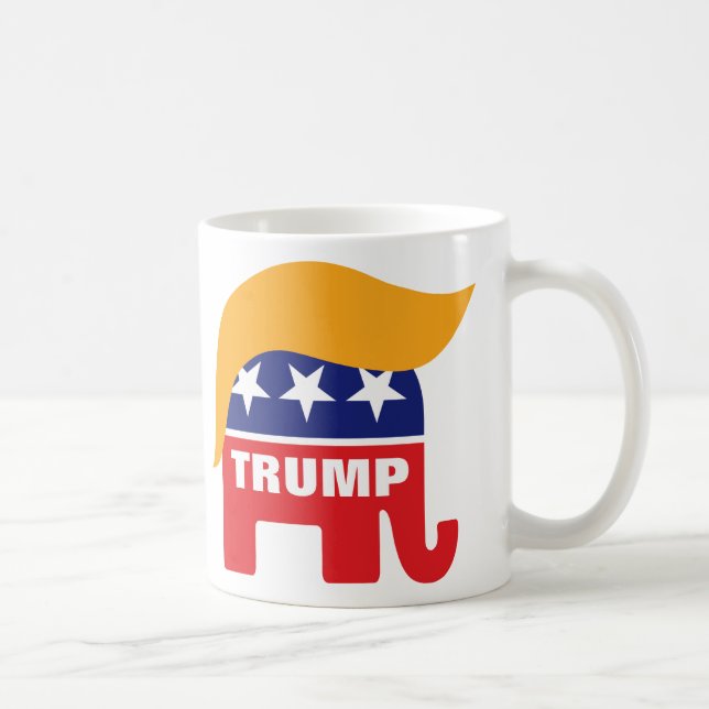Elefant-Haar-Logo Donald Trump republikanisches Kaffeetasse (Rechts)