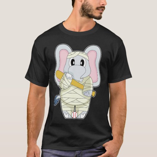 Elefant Halloween Baseball T-Shirt (Vorderseite)