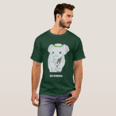 Elefant hält einen vierblättrigen Kleeblatt-T - Sh T-Shirt (Vorne ganz)