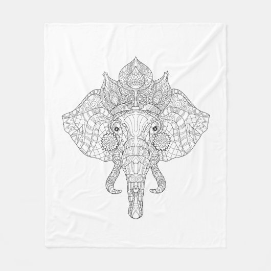 Elefant HauptZendoodle Fleecedecke (Vorderseite)