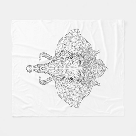 Elefant HauptZendoodle Fleecedecke (Vorderseite (Horizontal))