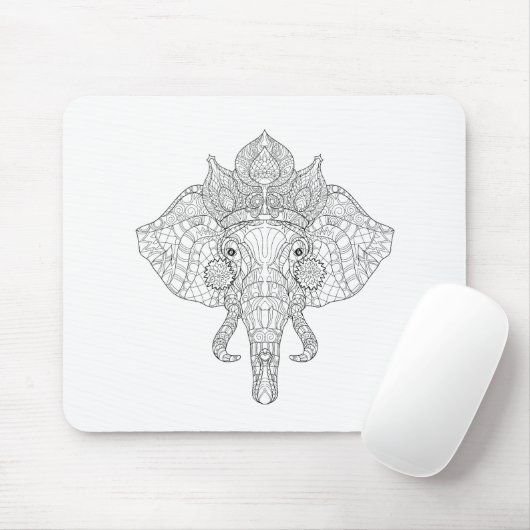Elefant HauptZendoodle Mousepad (Mit Mouse)