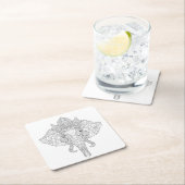 Elefant HauptZendoodle Rechteckiger Pappuntersetzer (Vor Ort)