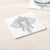 Elefant HauptZendoodle Rechteckiger Pappuntersetzer (angewinkelt)