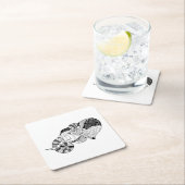 Elefant HauptZenstyle Gekritzel Rechteckiger Pappuntersetzer (Vor Ort)