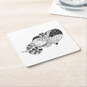 Elefant HauptZenstyle Gekritzel Rechteckiger Pappuntersetzer (angewinkelt)