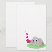 Elefant-Herzen Briefpapier (Vorne/Hinten)