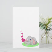 Elefant-Herzen Briefpapier (Stehend Vorderseite)