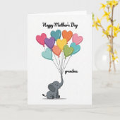 Elefant Herzen Muttertagskarte Karte (Gelbe Blume)
