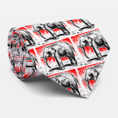 Elefant-Holzschnitt Krawatte (Gerollt)