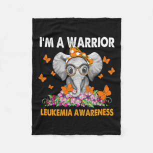 Elefant Ich bin ein Kämpfer Leukämie-Bewusstsein Fleecedecke