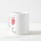 Elefant Ich bin ein Überlebender Herzkrankheit-Bew Kaffeetasse (Vorderseite Links)
