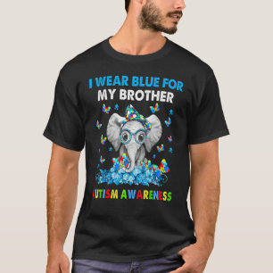 Elefant Ich trage Blau für meinen Bruder Autismus- T-Shirt