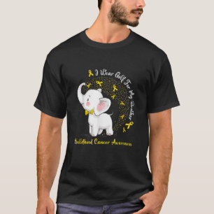 Elefant Ich Trage Gold Für Den Kinderkrebs Meines  T-Shirt