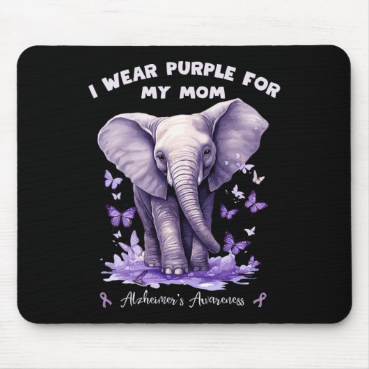 Elefant Ich trage Lila für meine Mutter Heimerheim Mousepad (Vorne)