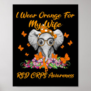 Elefant Ich Trage Orange Für Meine Frau Rsd Crps B Poster
