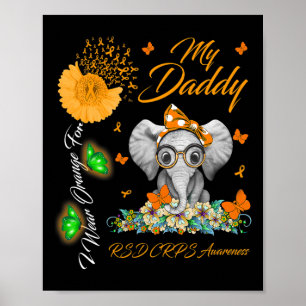 Elefant Ich Trage Orange Für Meinen Vater Rsd Crps Poster