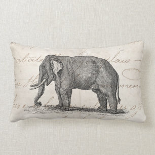 Elefant Illustration aus dem 19. Jahrhundert - Ele Lendenkissen