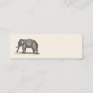 Elefant Illustration aus dem 19. Jahrhundert - Ele Mini Visitenkarte