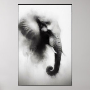 Elefant im abstrakten Nebel Poster