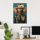 Elefant im Anzug Poster, Elefant Portrait Poster (Heimbüro)