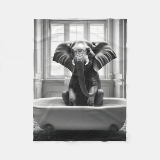 Elefant im Bad Fleecedecke (Vorderseite)