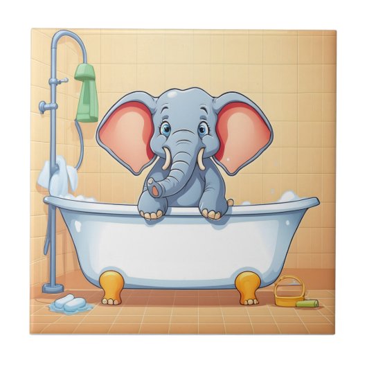 Elefant im Bad Fliese (Vorderseite)