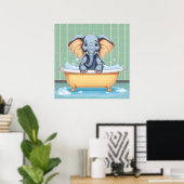 Elefant im Bad Poster (Heimbüro)
