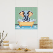 Elefant im Bad Poster (Küche)