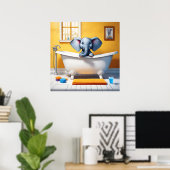 Elefant im Bad Poster (Heimbüro)