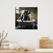 Elefant im Bad Poster (Küche)