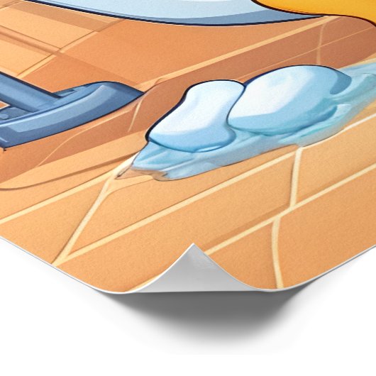 Elefant im Bad Poster (Ecke)