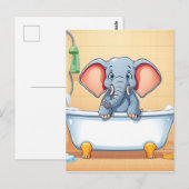 Elefant im Bad Postkarte (Vorne/Hinten)