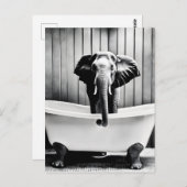 Elefant im Bad Postkarte (Vorne/Hinten)
