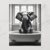 Elefant im Bad Postkarte (Vorderseite)