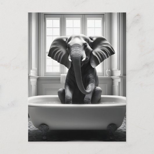Elefant im Bad Postkarte (Vorderseite)