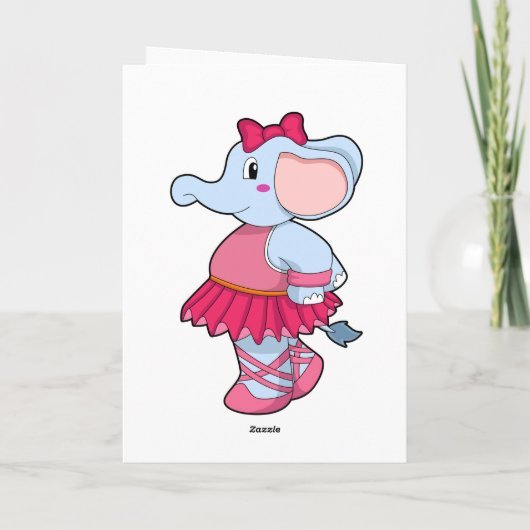 Elefant im Ballet mit Rock Karte (Rückseite)