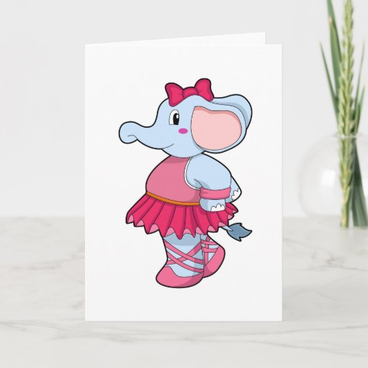 Elefant im Ballet mit Rock Karte (Vorderseite)