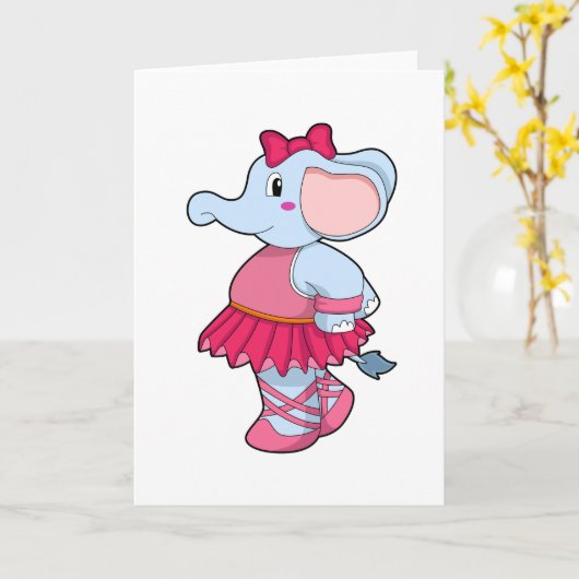 Elefant im Ballet mit Rock Karte (Gelbe Blume)