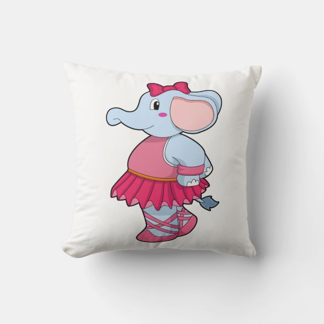 Elefant im Ballet mit Rock Kissen (Vorderseite)