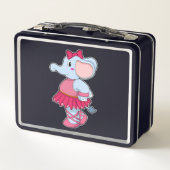 Elefant im Ballet mit Rock Metall Brotdose (Rückseite)